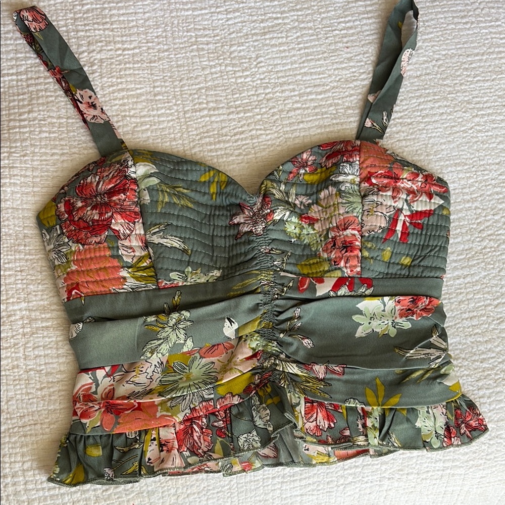 Floral Green Top